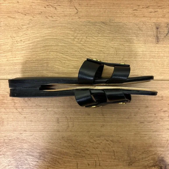 VERONICA BEARD Womens Via Slide Sandal Size 7.5 Black Leather Studded Designer - Picture 10 of 12